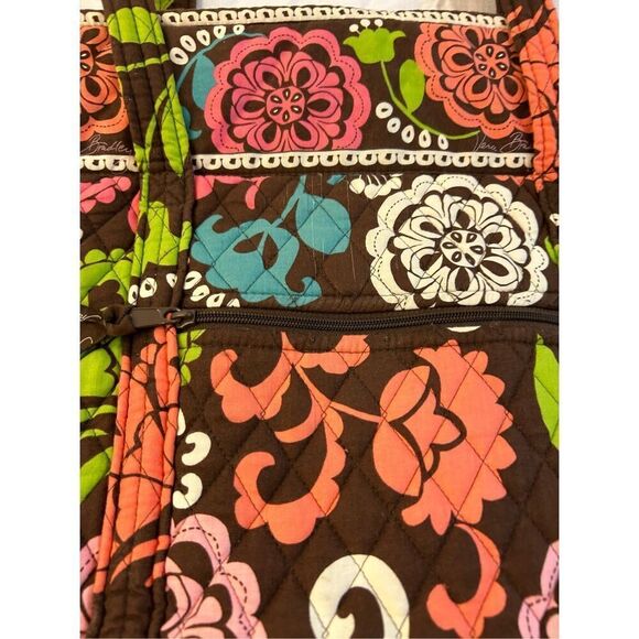 Vera Bradley large quilted tote 18x14" tortoise snap zipper exterior multicolor - Picture 5 of 10